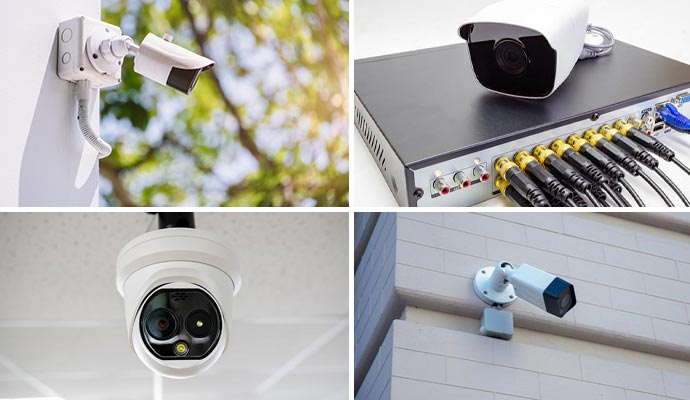 Collage of various types of security camera Collage of various types of security camera
