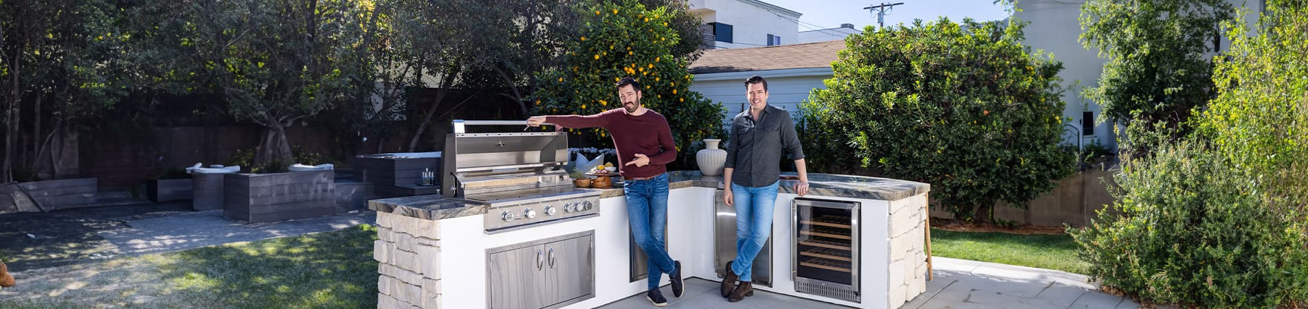 ASD brothers showing of outdoor kitchen setup