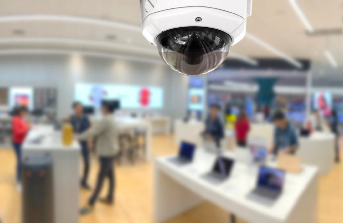 cctv camera installed in a retail store