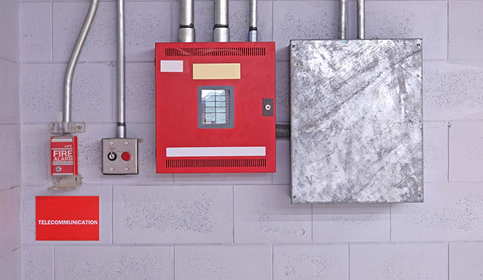 An installed fire alarm