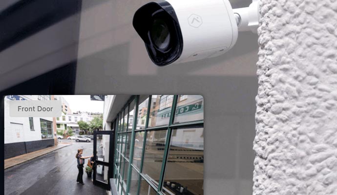 Installed video monitoring camera