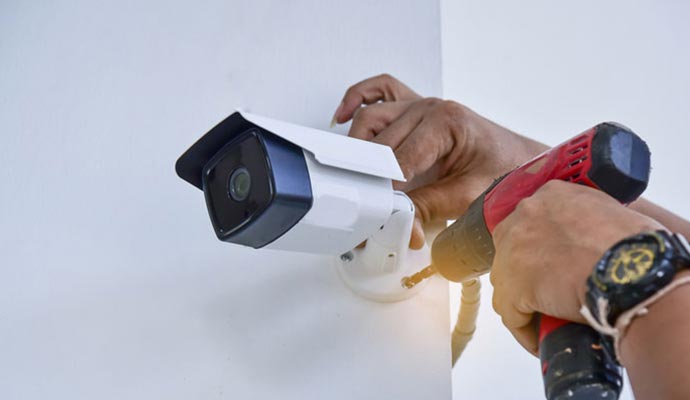 installing security camera outside of the building