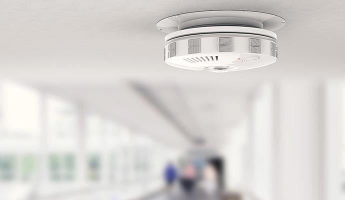 fire and smoke detection system in the office celling