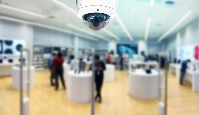 CCTV camera installed in a retail store