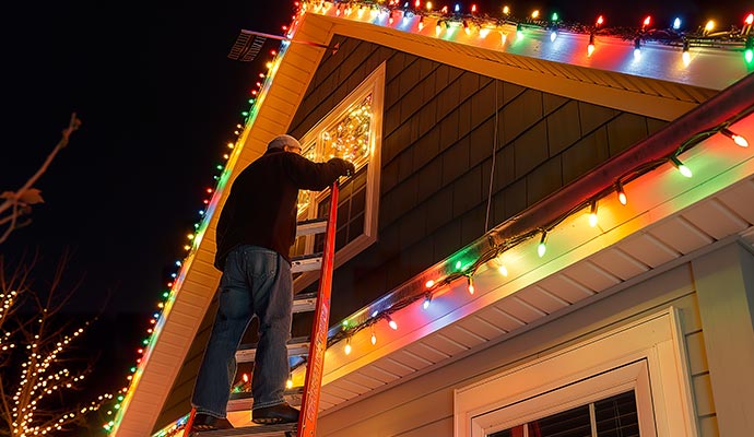 Beautifully decorated outdoor pergola with string lights