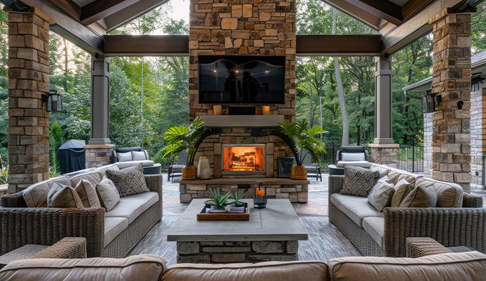 well decorated outdoor living space