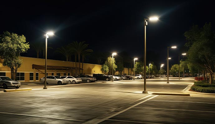 Secuirty lights in parking lot