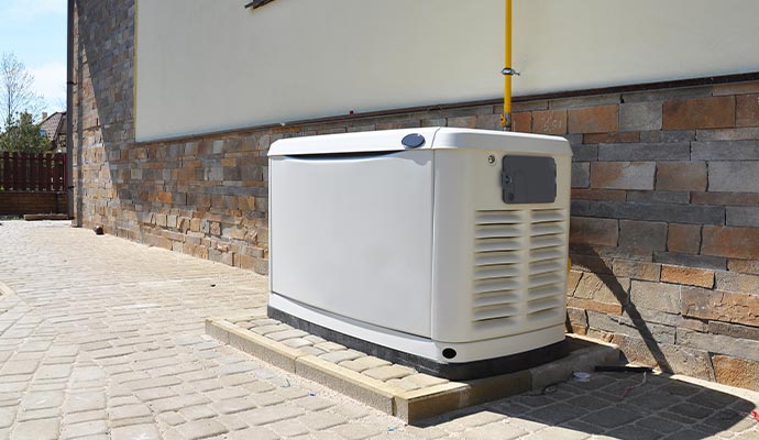 An installed outdoor smart generator