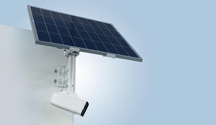 an installed solar powered camera