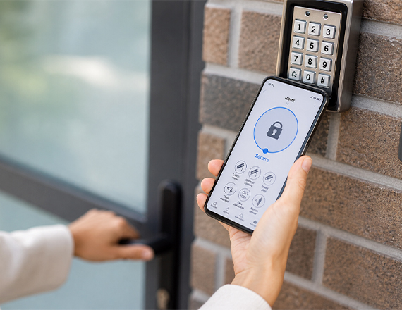 A person using a controlled access system