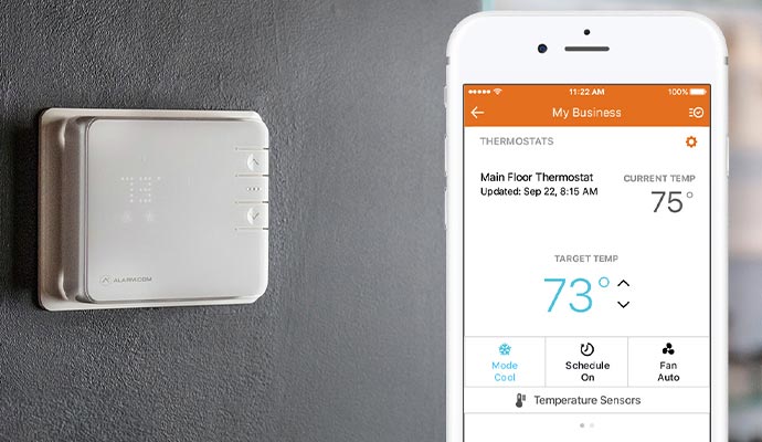 smart thermostat inside home